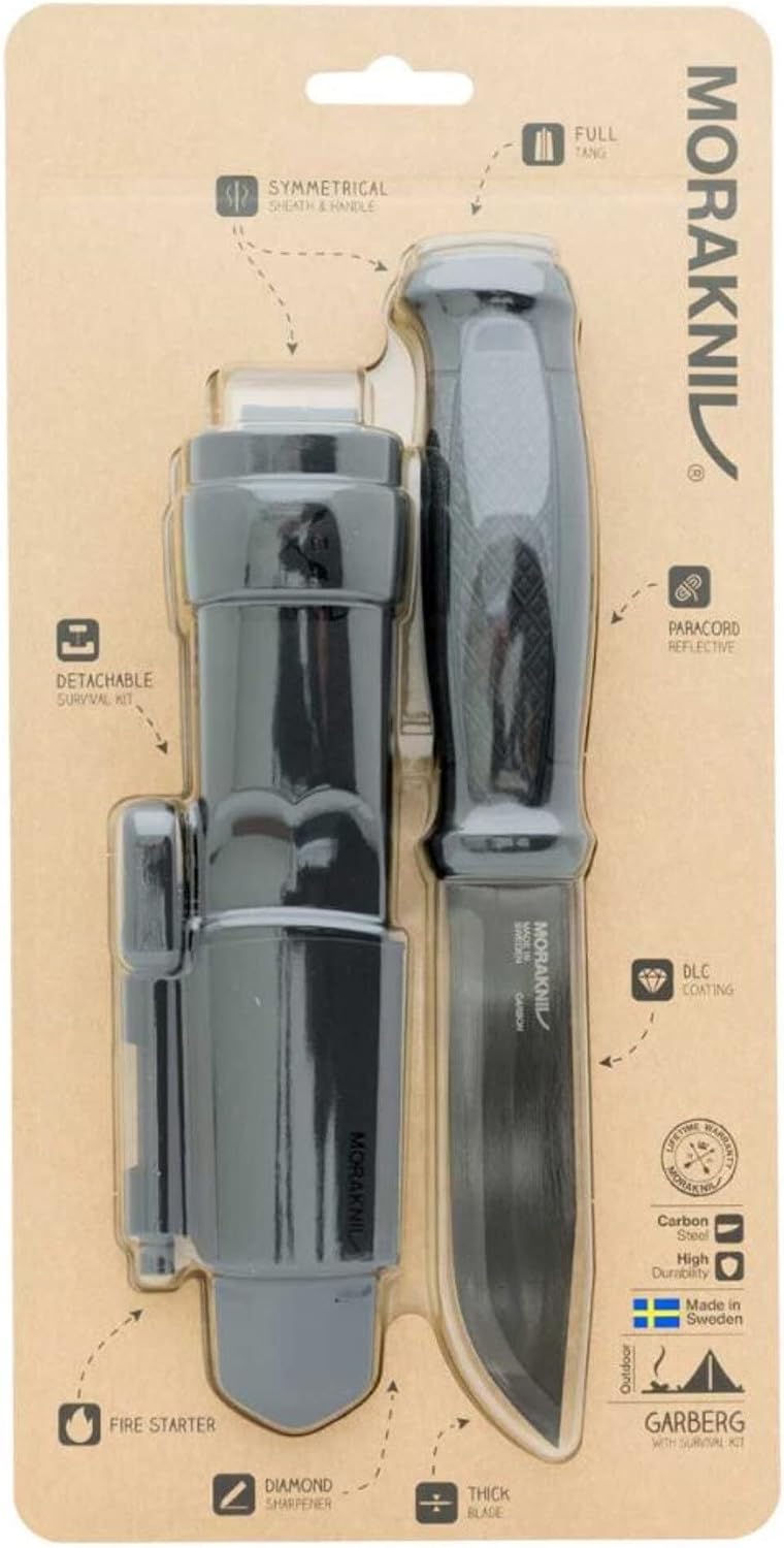 Garberg Full Tang Fixed Blade Knife with Carbon Steel Blade