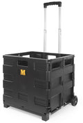 51051 Collapsible Black Rolling Folding Dolly Cart for Teachers - Multi-Functional Dolly with Extra Storage Durable