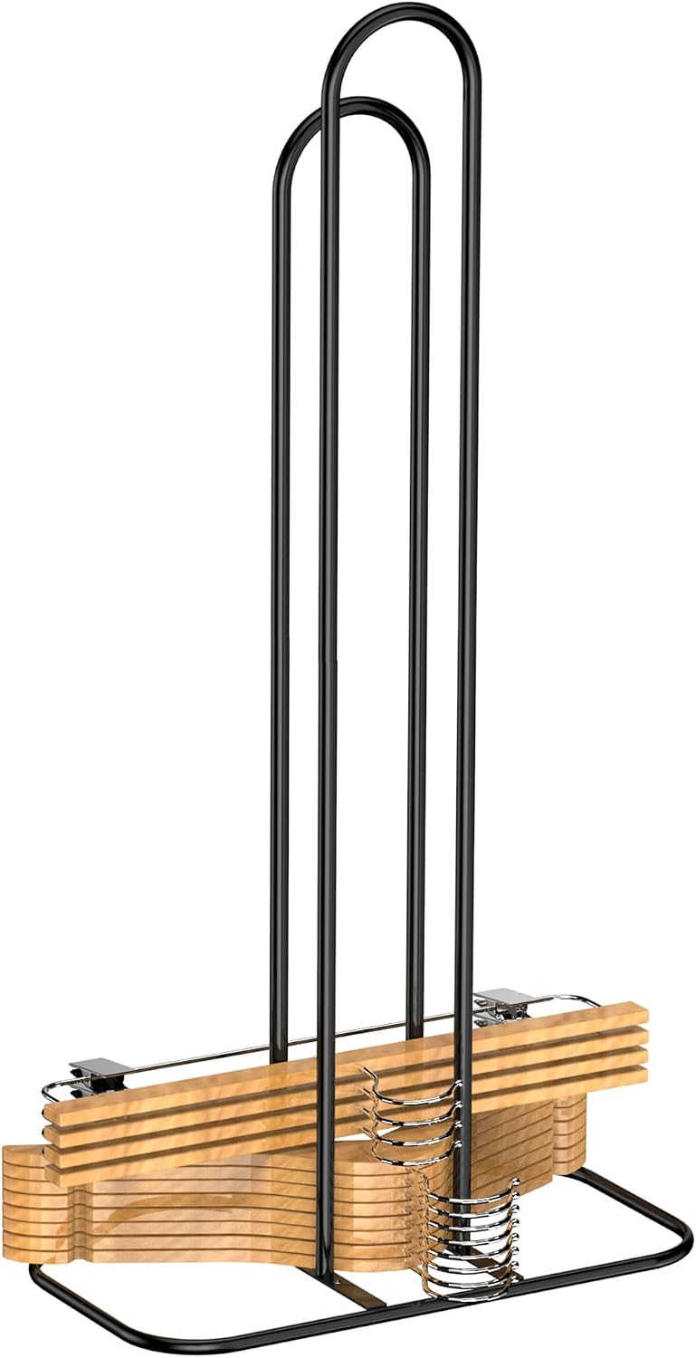 Hanger Stacker Organizer, 33 inch Height Stand, Clothes Hanger Storage Rack, Laundry Room, Black