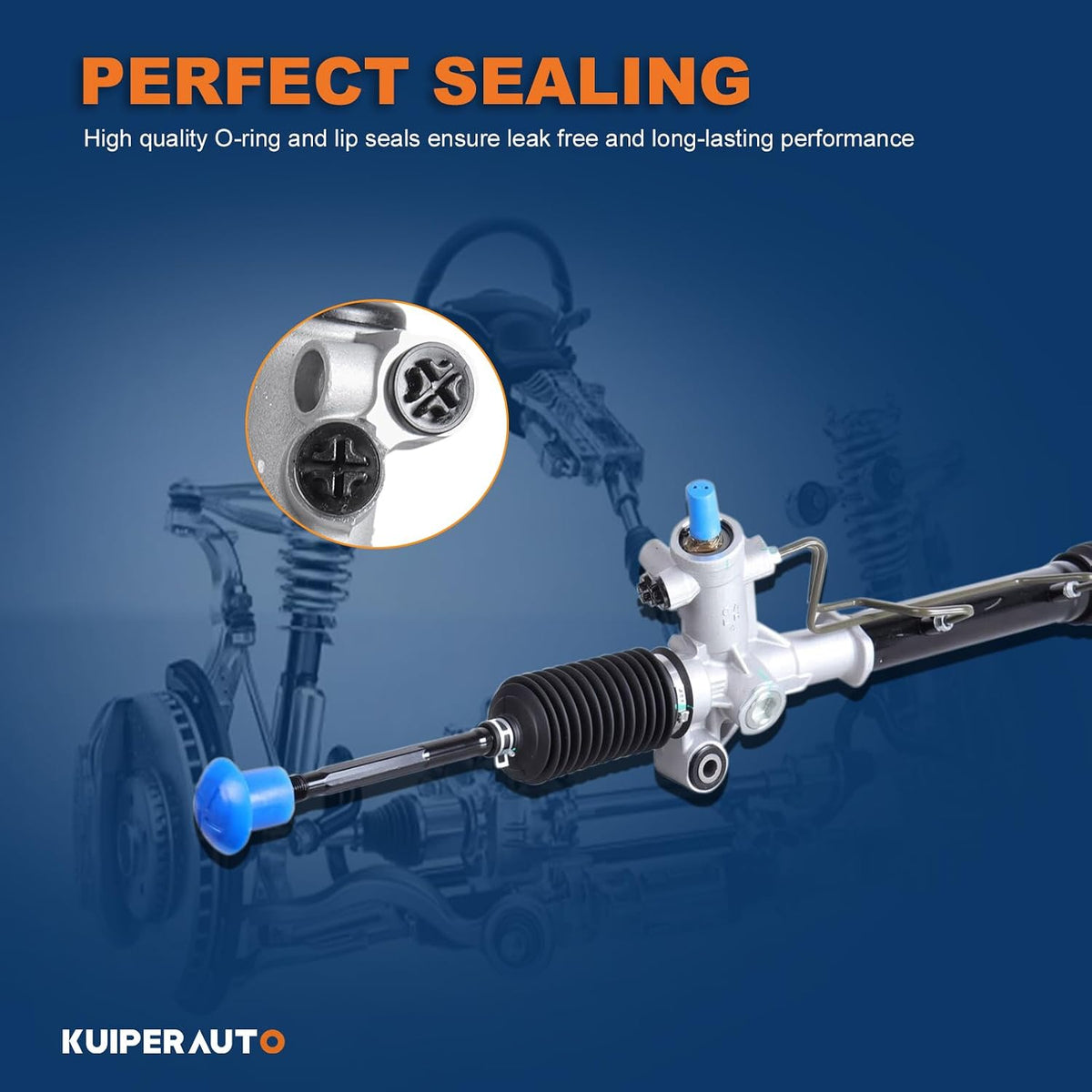 KUIPERAUTO Complete Power Steering Rack and Pinion Assembly Compatible for 2001-2003 Toyota Rav4 Replacement 44200-42120 4550349055 26-2612