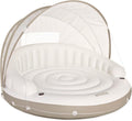 Canopy Island Inflatable Pool Float: Comfortable Lounge Surface – Built-in Cup Holders – Detachable Sunshade
