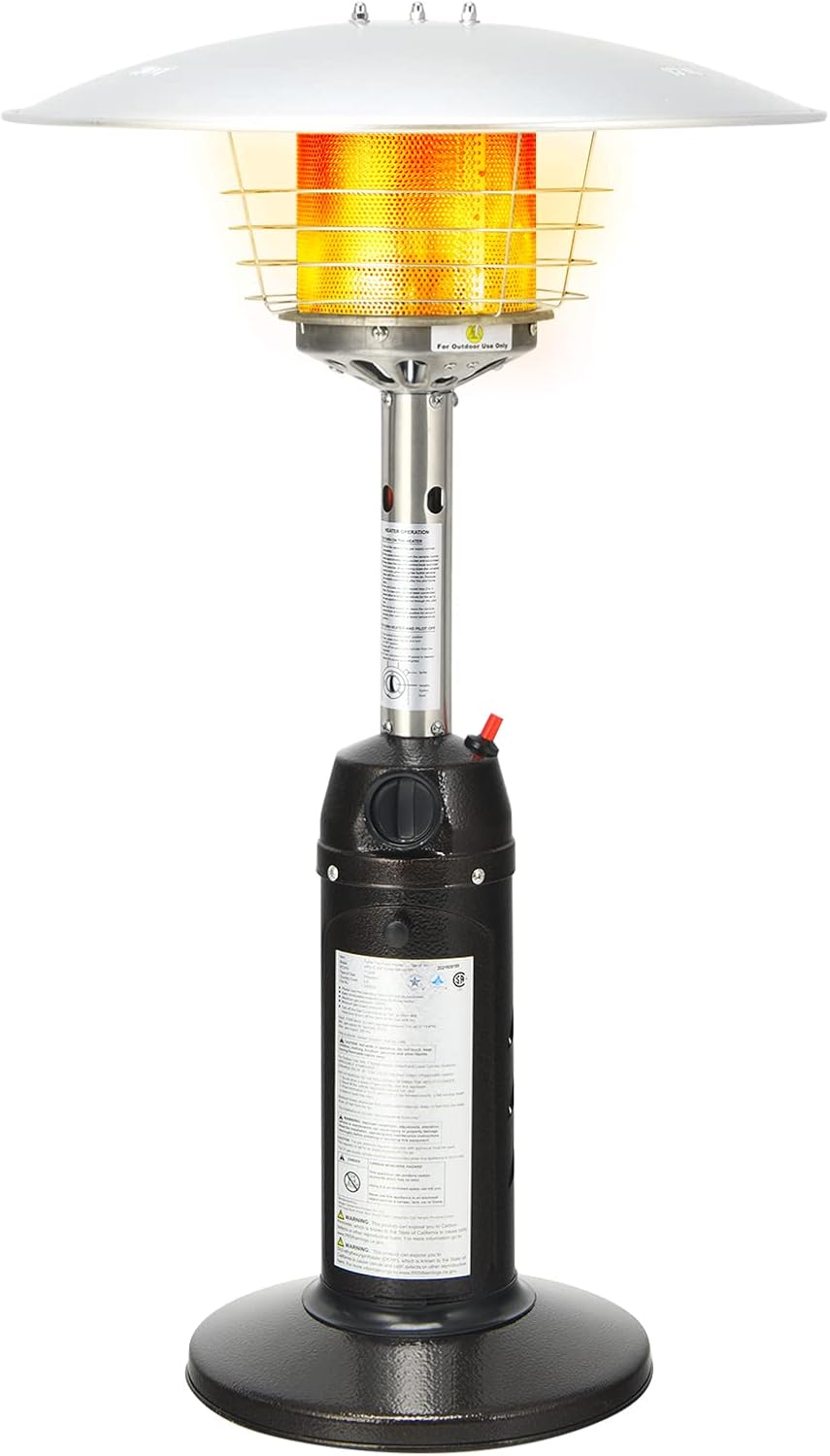 Tabletop Propane Patio Heater with Adjustable Flame, 11,000 BTU