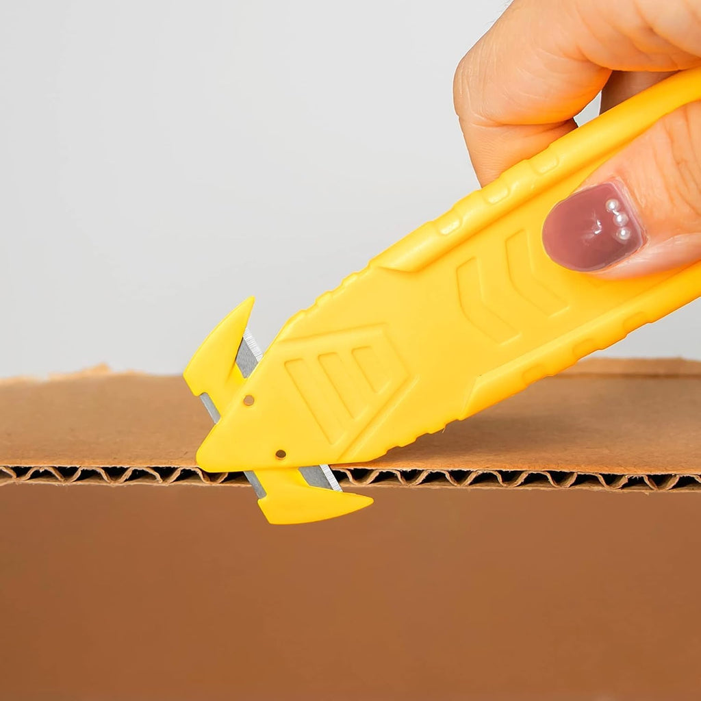 Safety Box Cutter, 40 Pcs Double Sided Blade Utility Knife, Yellow