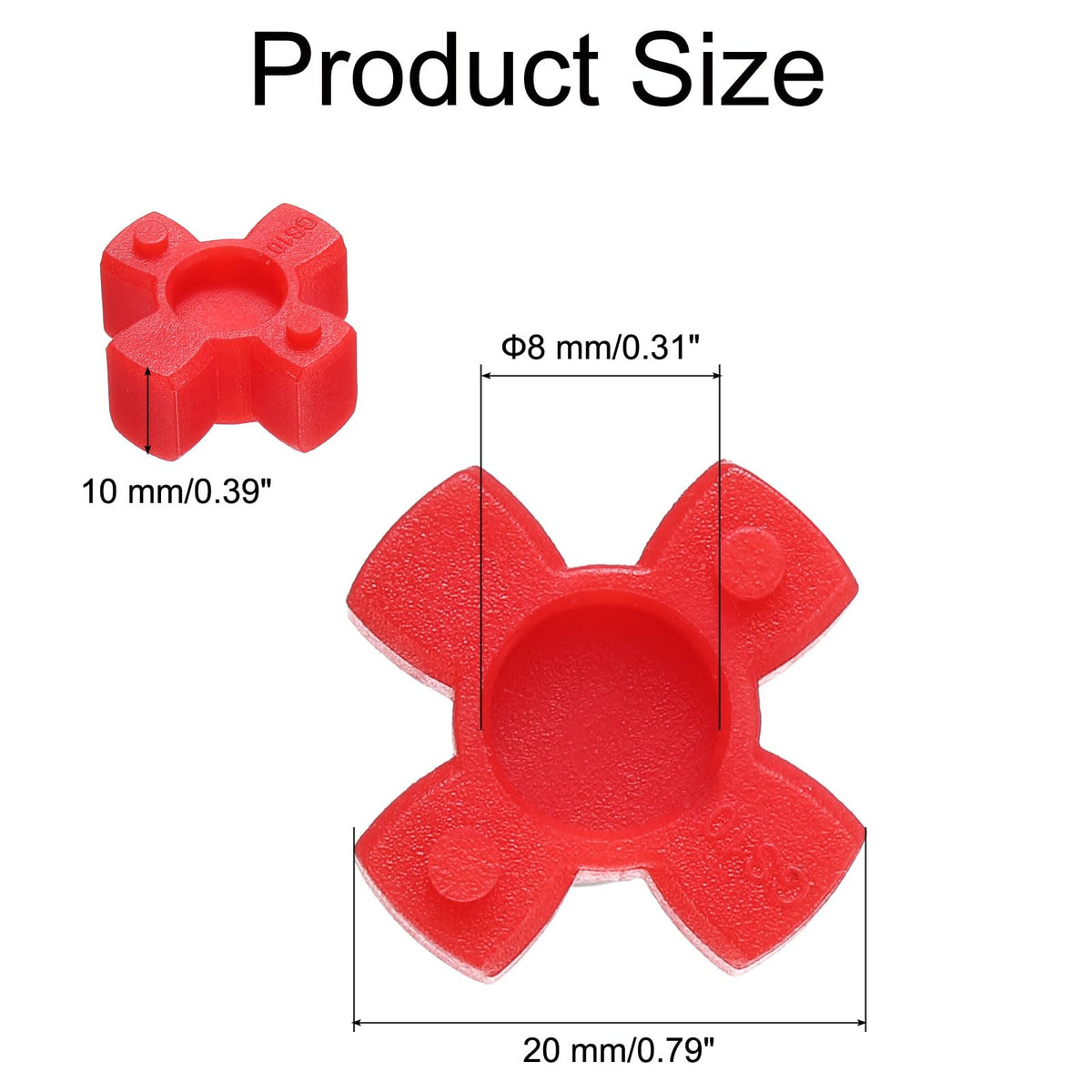 uxcell 10pcs GS10 Coupling Insert, Urethane Flexible Solid Type Jaw Coupling Center Insert for L-Jaw Couplings L-Jaw Couplers Set, Red