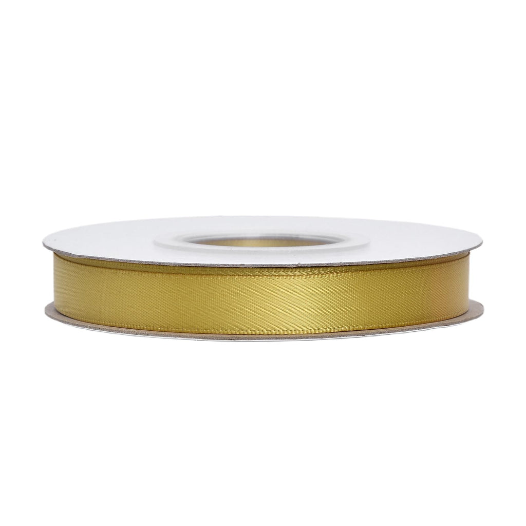 Gold Double Faced Satin Ribbon, 1/2 Inch Continuous 25 Yards