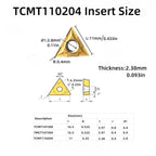 10PCS TCMT110204 Carbide Turning Inserts,TCMT21.51 Insert Tain Coated CNC Lathe Carbide Cutters Inserts, for Lathe Turning Tool Holder Replacement Insert