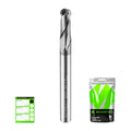 3/16'' Shank Carbide Ball Nose End Mill Bits, 2 Flute Solid Carbide
