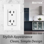 BESTTEN 20 Pack 20 Amp Decorator Receptacle, Electrical Wall Outlet