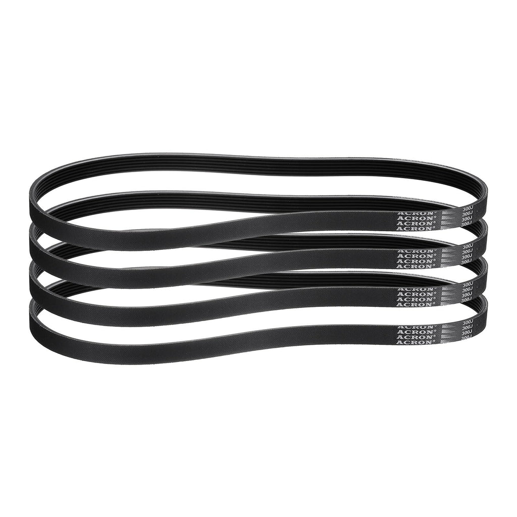 uxcell 4pcs 300J6 PJ V-Ribbed Belt 6 Ribs 30" L x 0.55" W x 0.14" H, EPDM