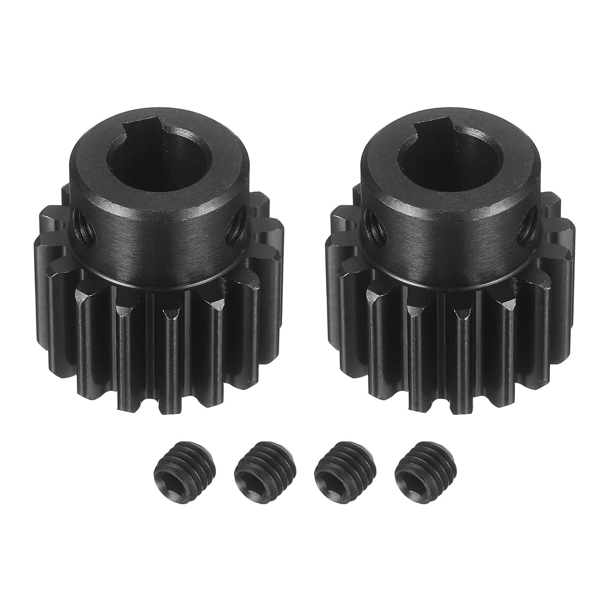 DTGN Spur Gear 1.5Mod 16 Teeth 15mm Thickness 10mm Bore 4x1.8mm Keyway 2Pcs