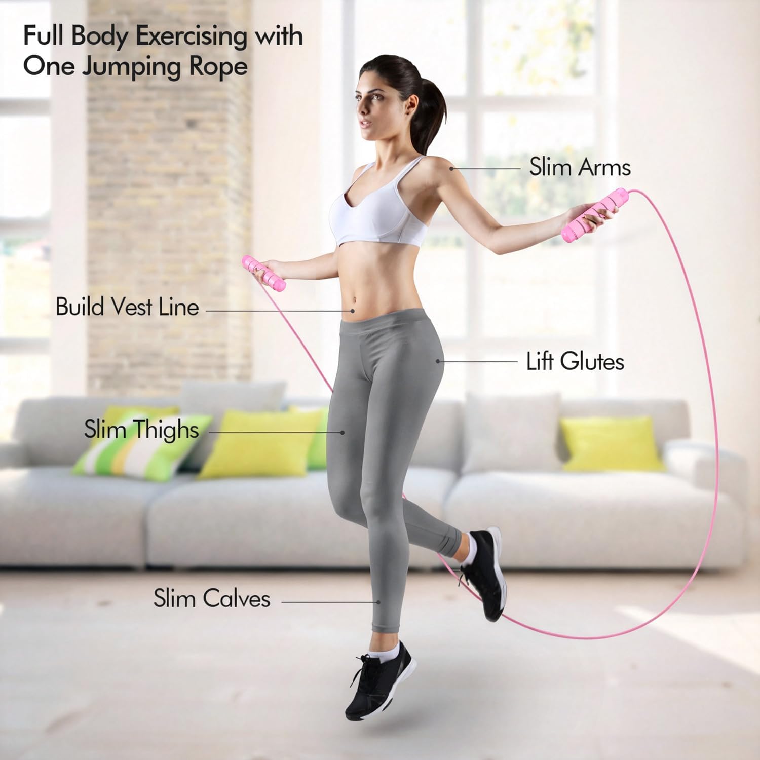 Jump Rope, Tangle-Free Rapid Speed Jumping Rope Cable with Ball Bearings for Women, Men, and Kids, Adjustable Steel