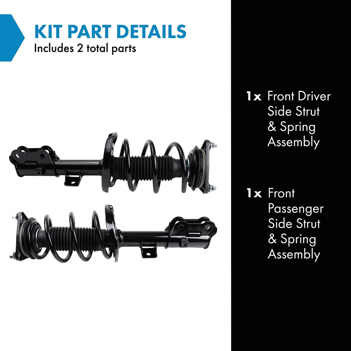 TRQ Front Strut and Spring Assembly Set 2 Piece