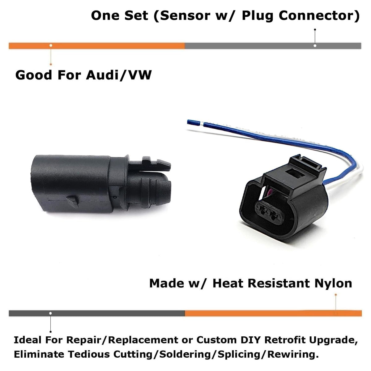 iJDMTOY Ambient Air Temperature Sensor w/Adapter Harness for Audi/VW