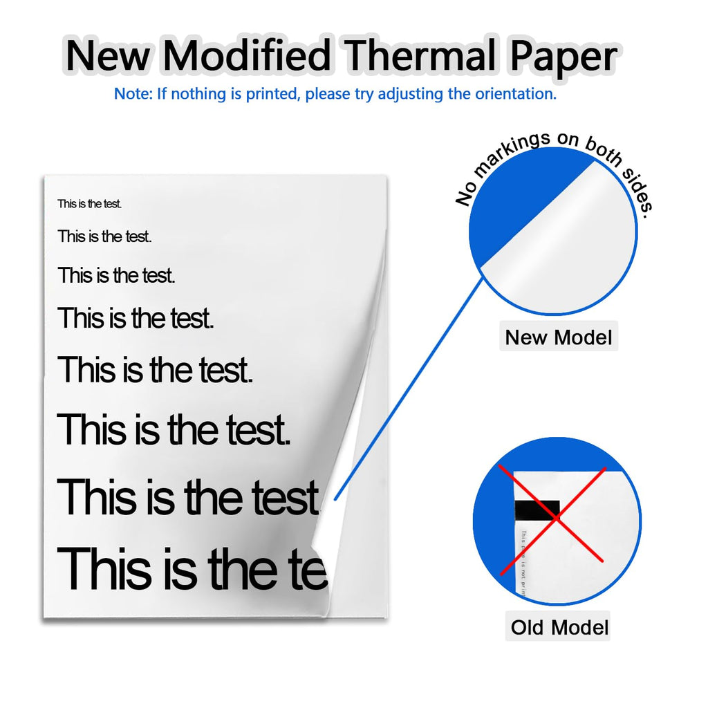 Thermal Paper 8.5x11 Inch for Portable Printer, 200 Sheet Multi-Type
