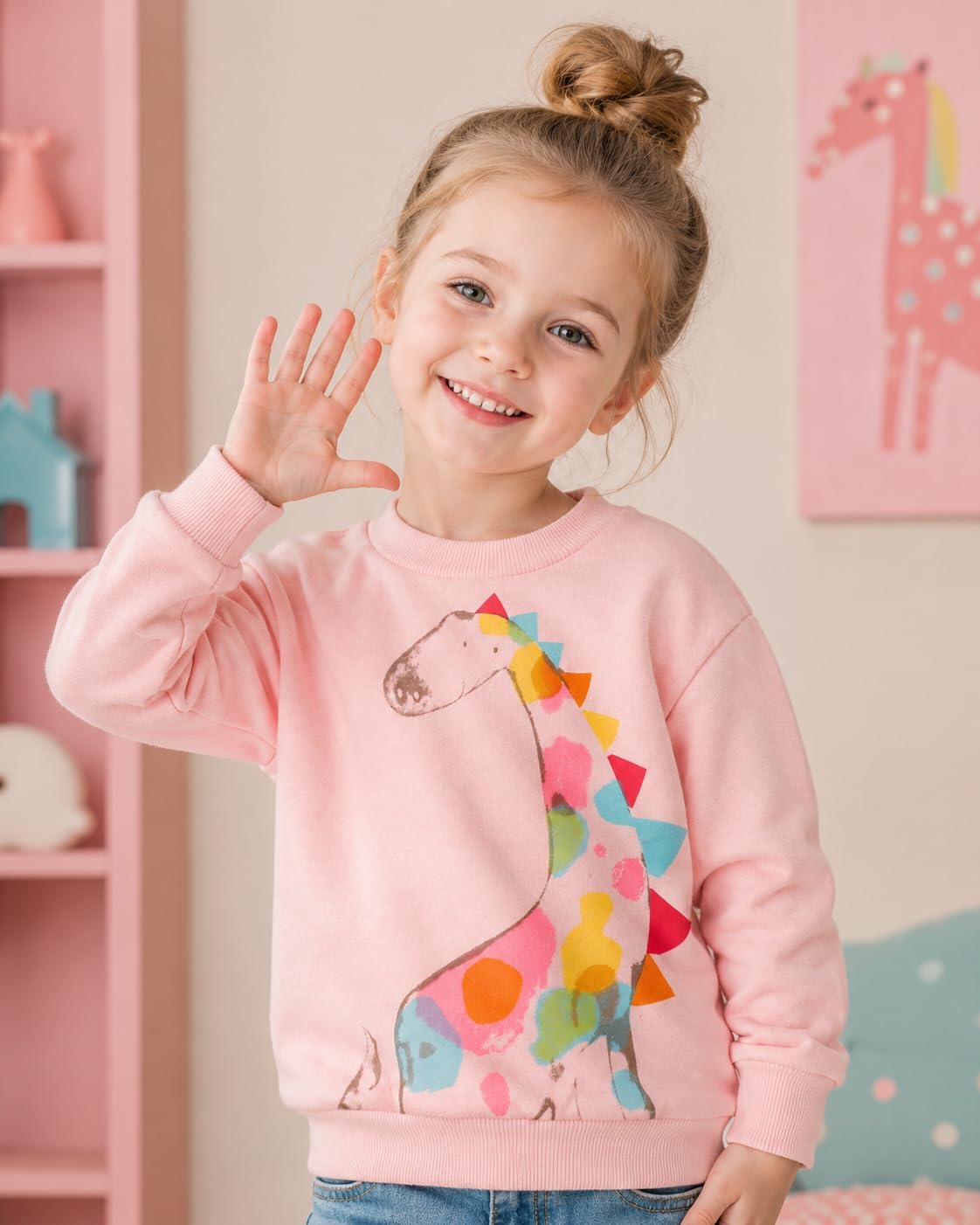 Toddler Baby Girls Sweatshirts Casual Pullover Crewneck Winter Long Sleeve Tops Shirts Clothes 3T-8T