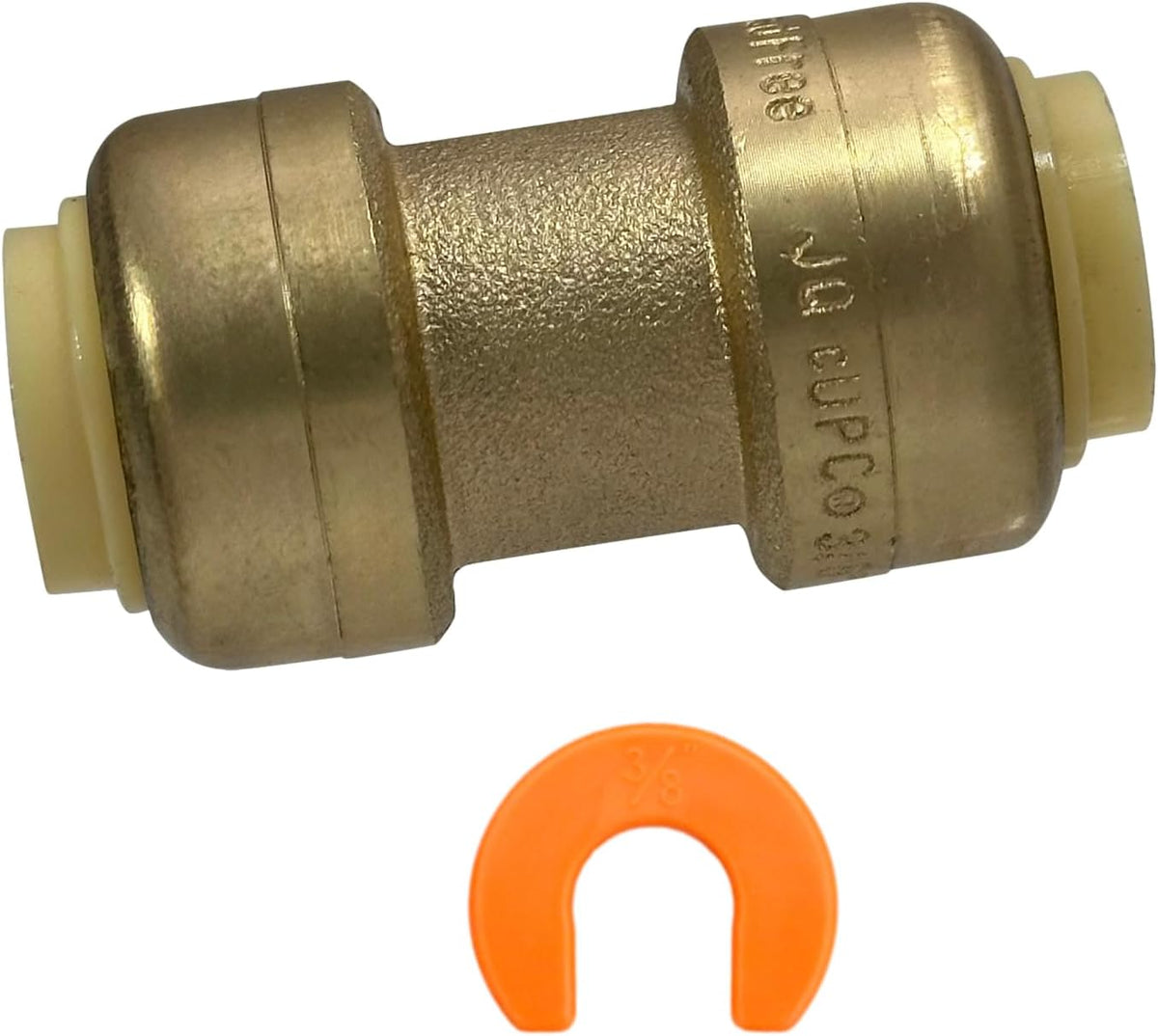 2 Pack XFITTING 3/8" Push Fit Coupling, Push to Connect with 1 Clip
