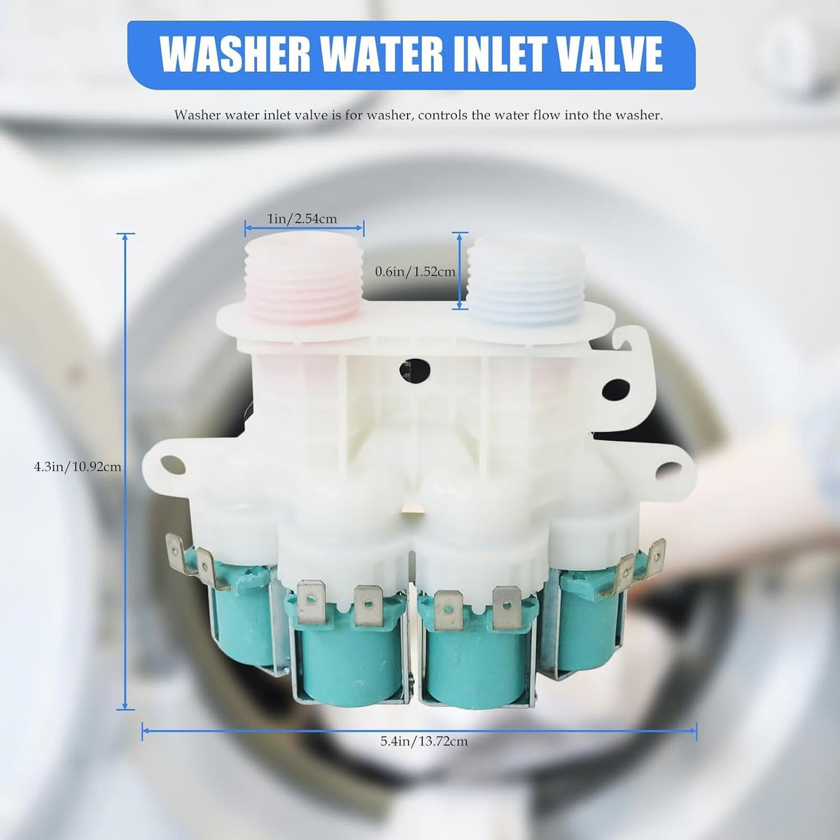 Washer Water Inlet Valve,Washing Machine Parts Replacement PS12348013 EAP12348013 for Maytag XL MVWB835DC5 MVWB835DW0 MVWB835DW1 MVWB835DW2 - Welsdolk