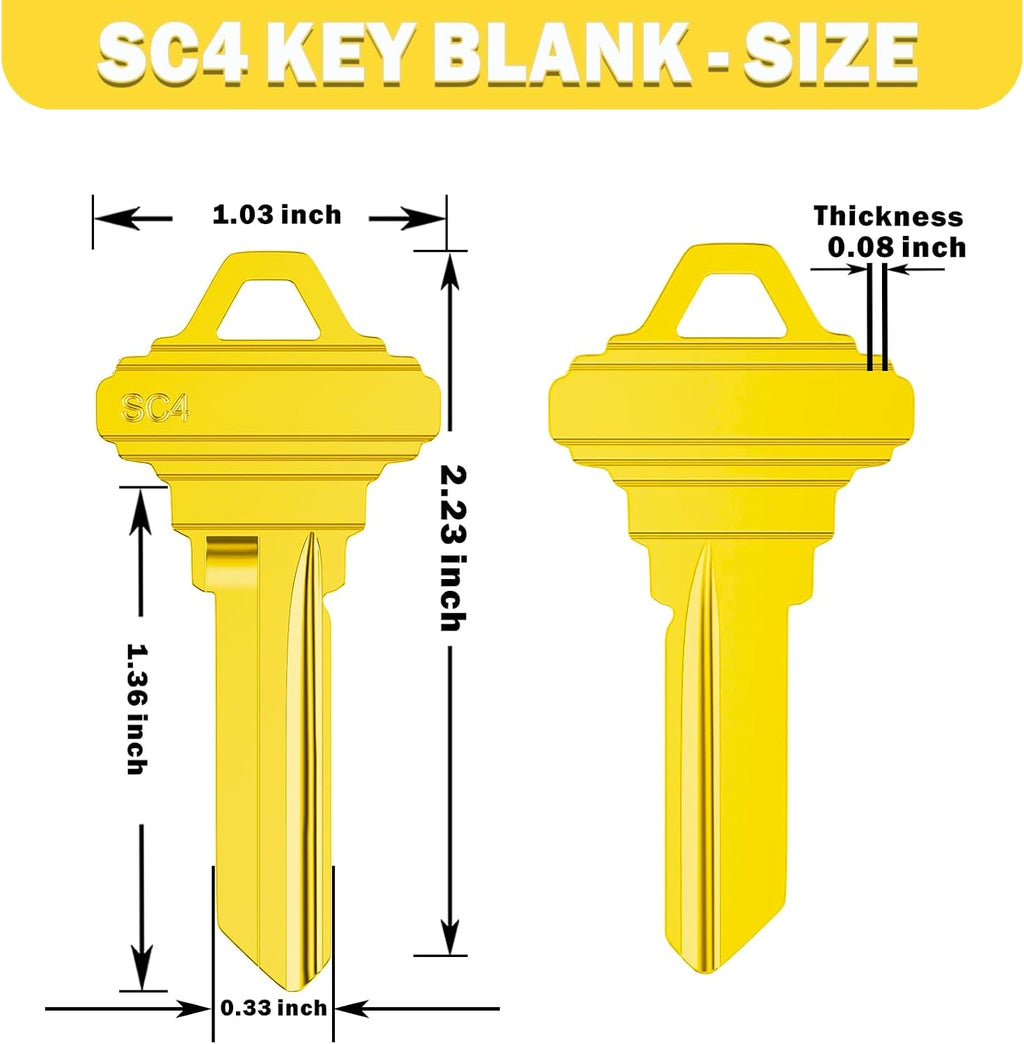 KW10 & SC4 Key Blanks in Premium Quality Brass Assortment | Uncut Copper Key Blanks for Home and Professional Use