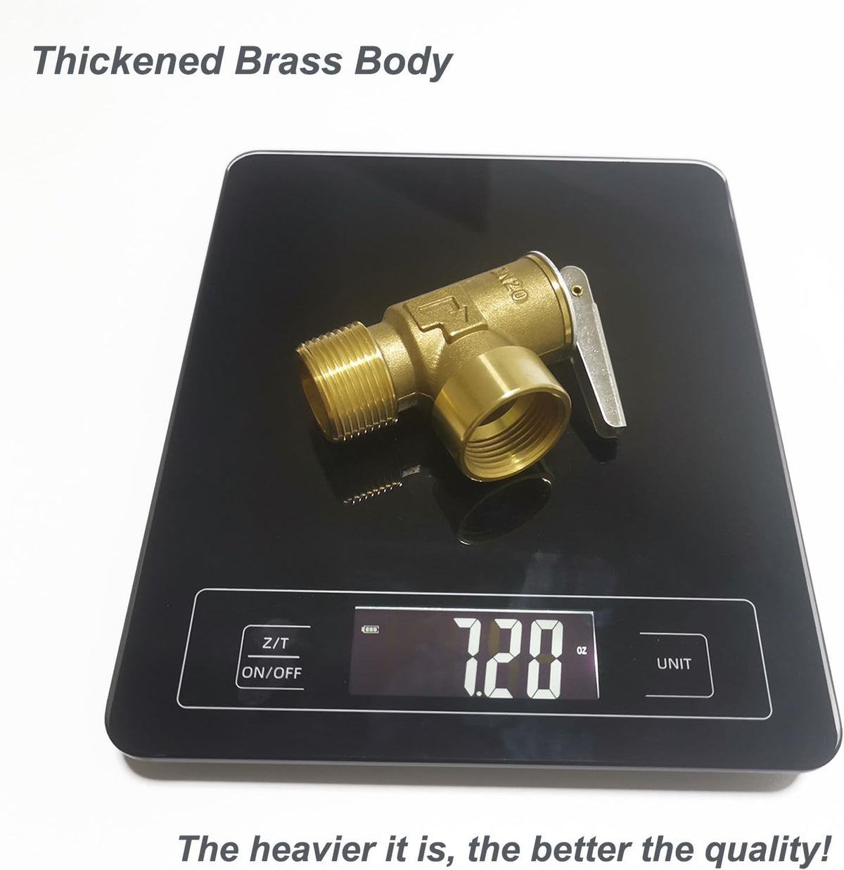 30 PSI Water Heater Pressure Relief Valve, 3/4" NPT Connection, Max Input 510,000 BTU/h, Thickened Brass Body with Stainless Steel Spring Pressure Release Valve, Use for Cold & Hot Water System