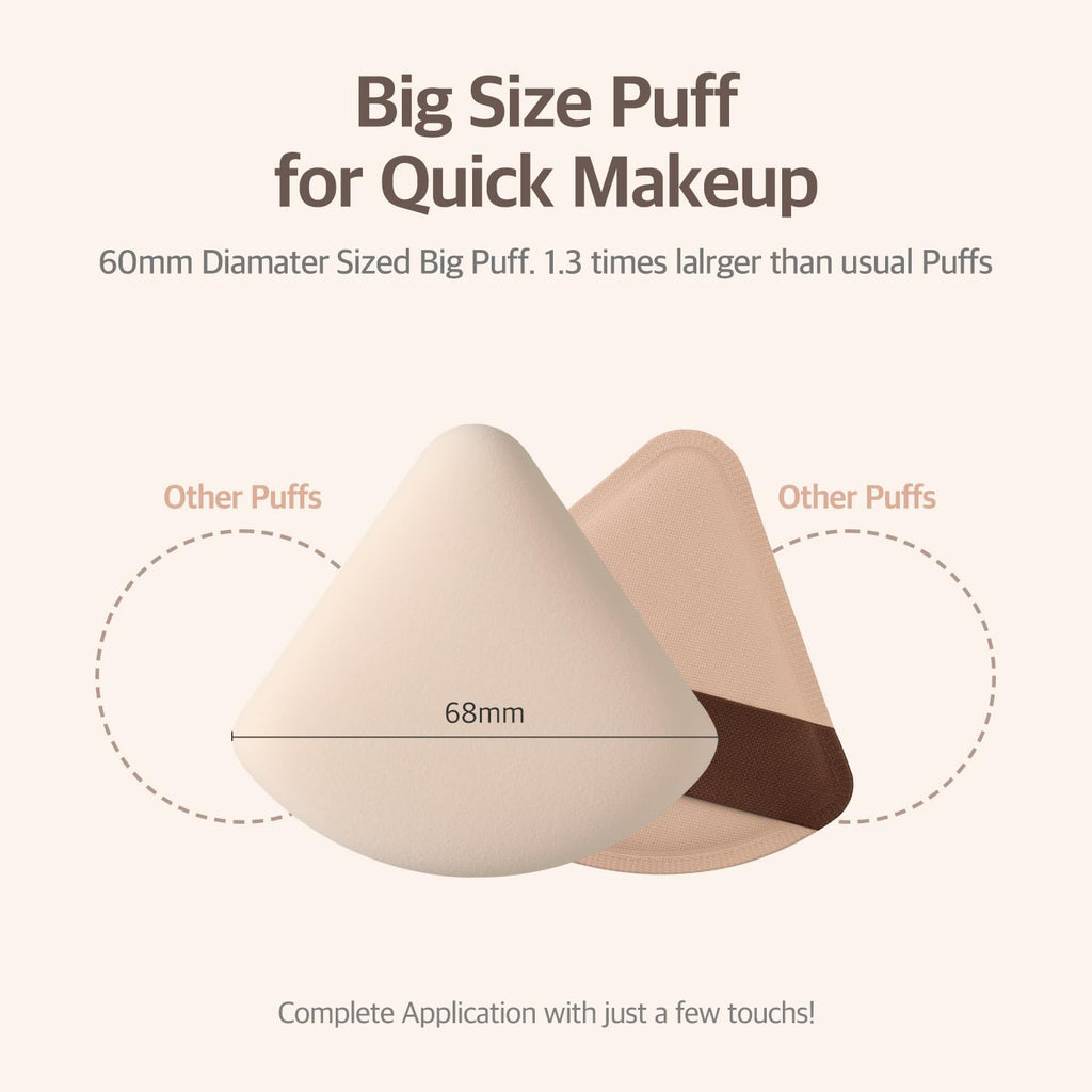 Pang Pang Triangle Korean Makeup Puff 1 Pc | Big Latex Makeup Sponge for Foundation and Powder | Cushion Puff with