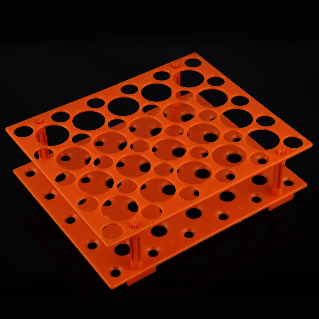 Centrifuge Tube Rack, 50-Hole Detachable Centrifuge Tube Rack Plastic Stand for 10/15/50 ml Tubes, Orange, 1 Pack
