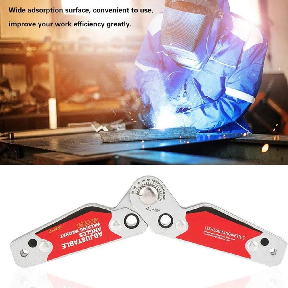 Adjustable Angle Welding Magnet 20°–200° – Heavy Duty Magnetic Welding Holder with 77Lbs Holding Force, Hex Wrench