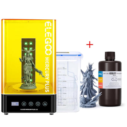 Mercury Plus 2.0 Wash and Cure Station and ELEGOO ABS-Like Resin 3.0 Pro 3D Printer Resin Grey 1000g