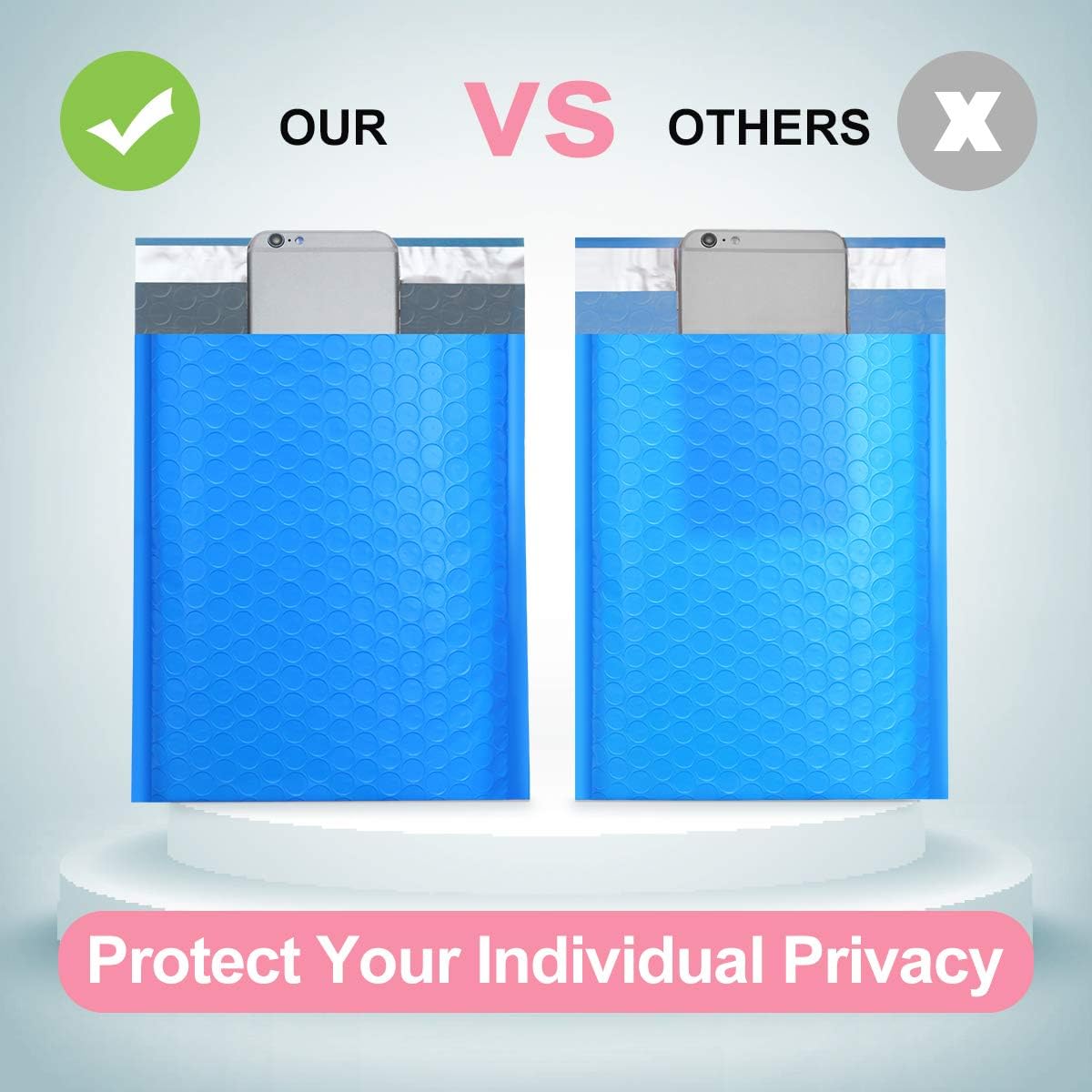 Bubble Mailers 10.5x16 Inch Blue 25 Pack Poly Padded Envelopes Large #5 Mailing Packages Opaque Packaging Postal Self