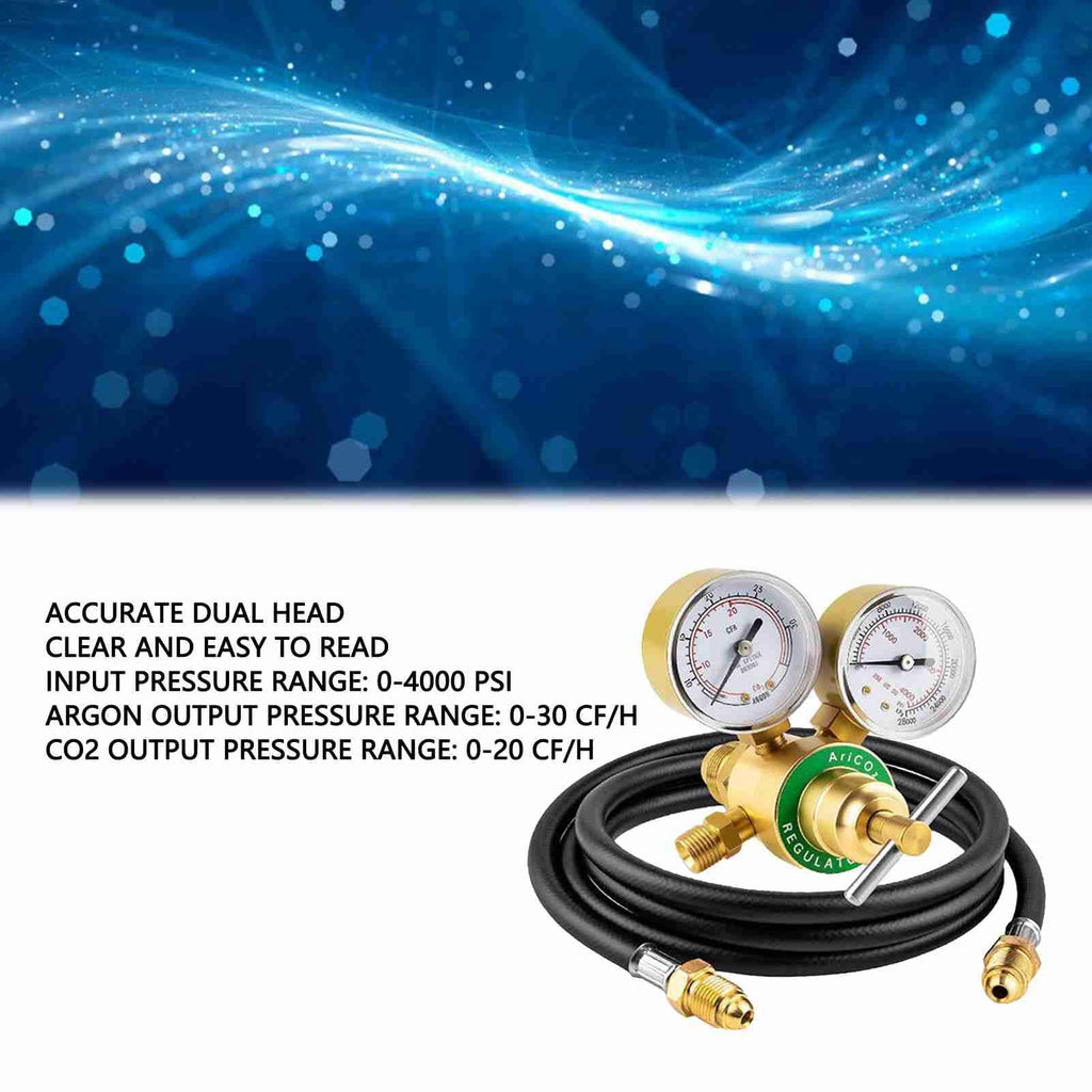 Argon CO2 Regulator with Dual Gauge, 0-4000 PSI