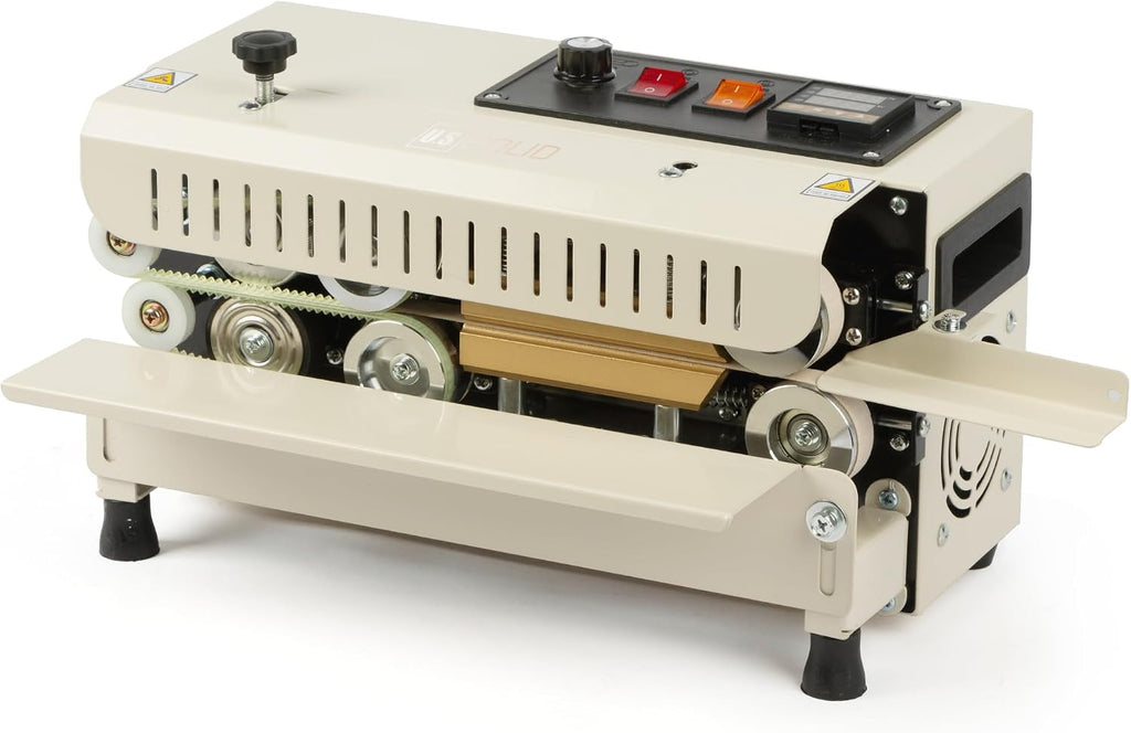 Continuous Bag Band Sealer Sealing Machine, Automatic Horizontal Band Sealer with Digital Temperature Control for