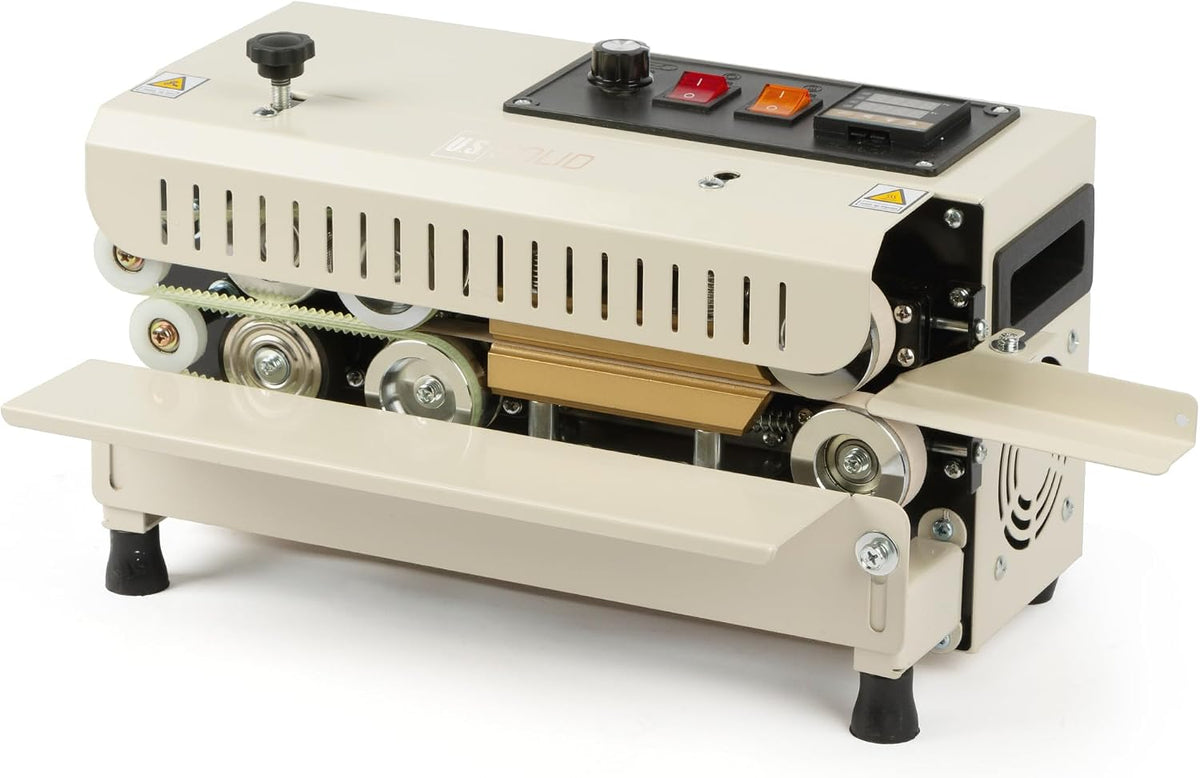 Continuous Bag Band Sealer Sealing Machine, Automatic Horizontal Band Sealer with Digital Temperature Control for