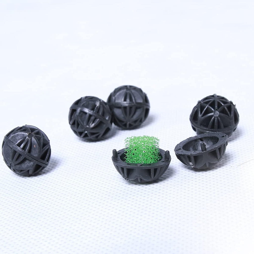 Aquarium 0.6" Bio Balls 100pcs for Fish Tank Pond Canister Filter Media