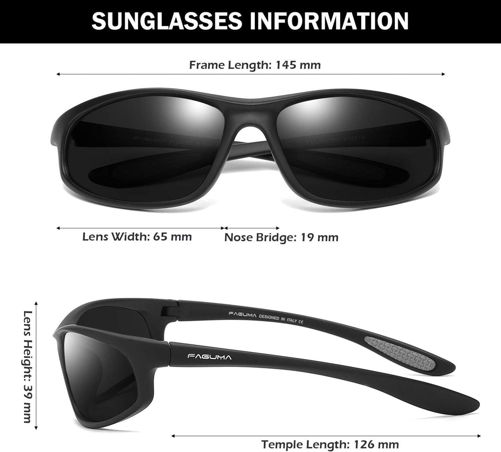 Polarized Sports Sunglasses For Men UV400 Protection | Cycling Driving Fishing