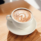 Porcelain Coffee Cup with Saucer 220ml/7.3oz for Cappuccino, Latte, and Tea, White, Set of 2