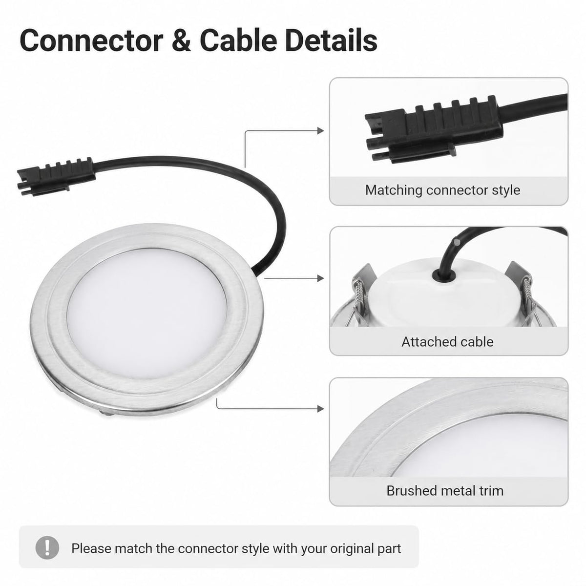 GLEAVI 12V 68mm Range Hood Light: Round LED Replacement Bulb Assembly