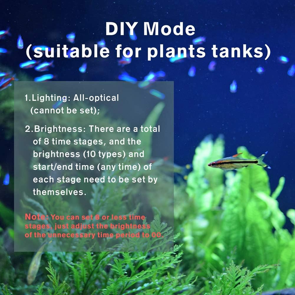 Aquarium Programmable LED Light, for 48~55in Long Full Spectrum Plant Fish Tank Light with LCD Setting Display, 7