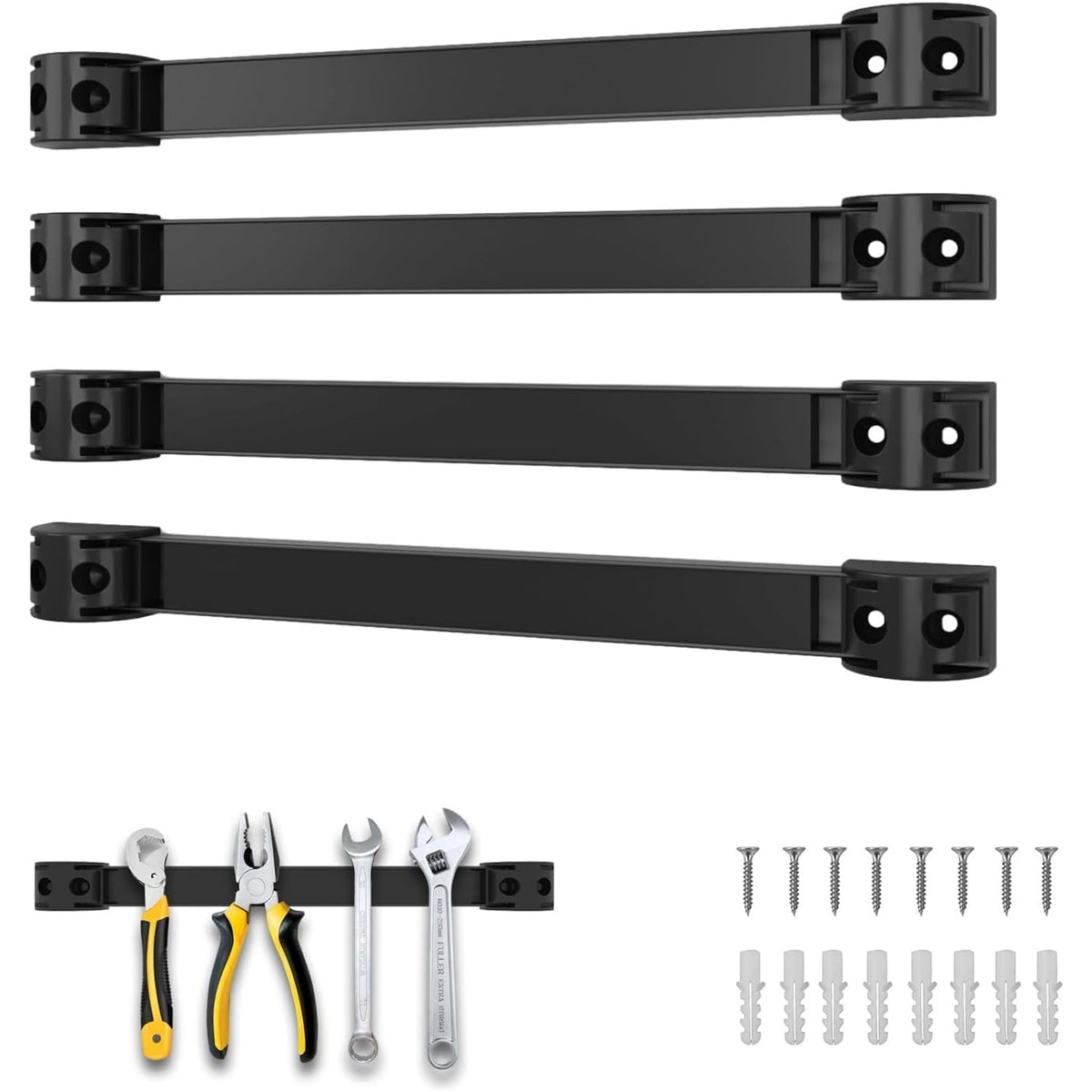 12" Magnetic Tool Holder, 4 Pack PVC-Coated Heavy Duty for Garage