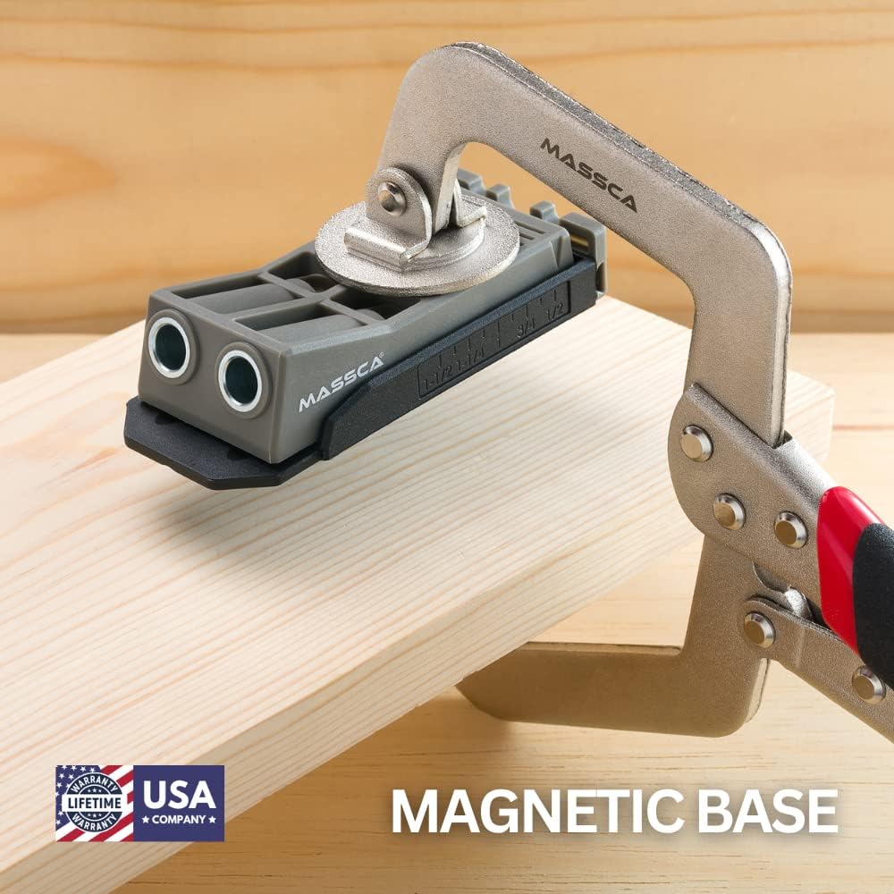 Twin Pocket Hole Jig Kit – Adjustable & Easy to Use Joinery Pocket Screw Jig for Woodworking - Pocket Jig Tool with