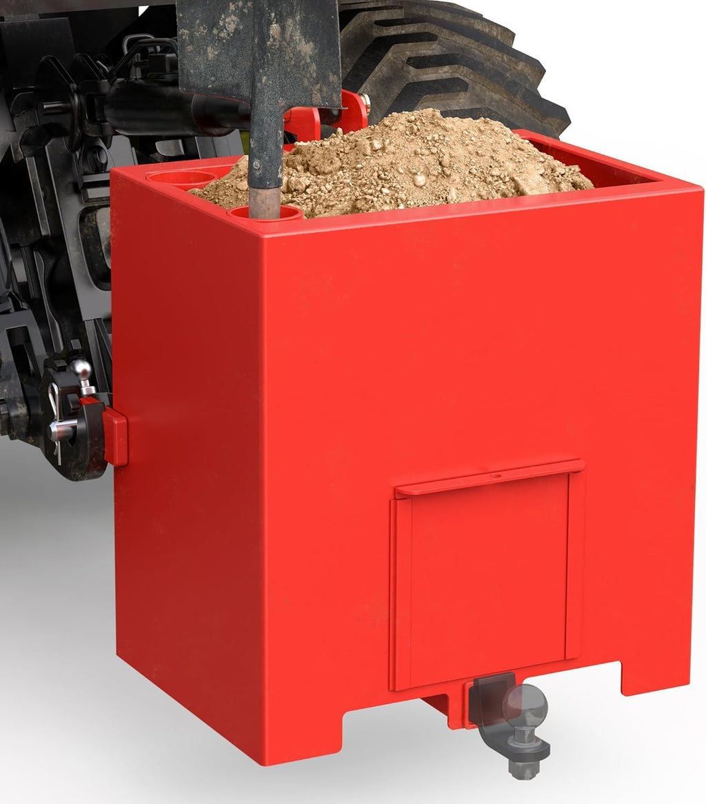 Heavy Duty Tractor Ballast Box, 800 Lb Capacity 3 Point Ballast Hitch Box with 2" Quick Hitch Receiver, Category 1