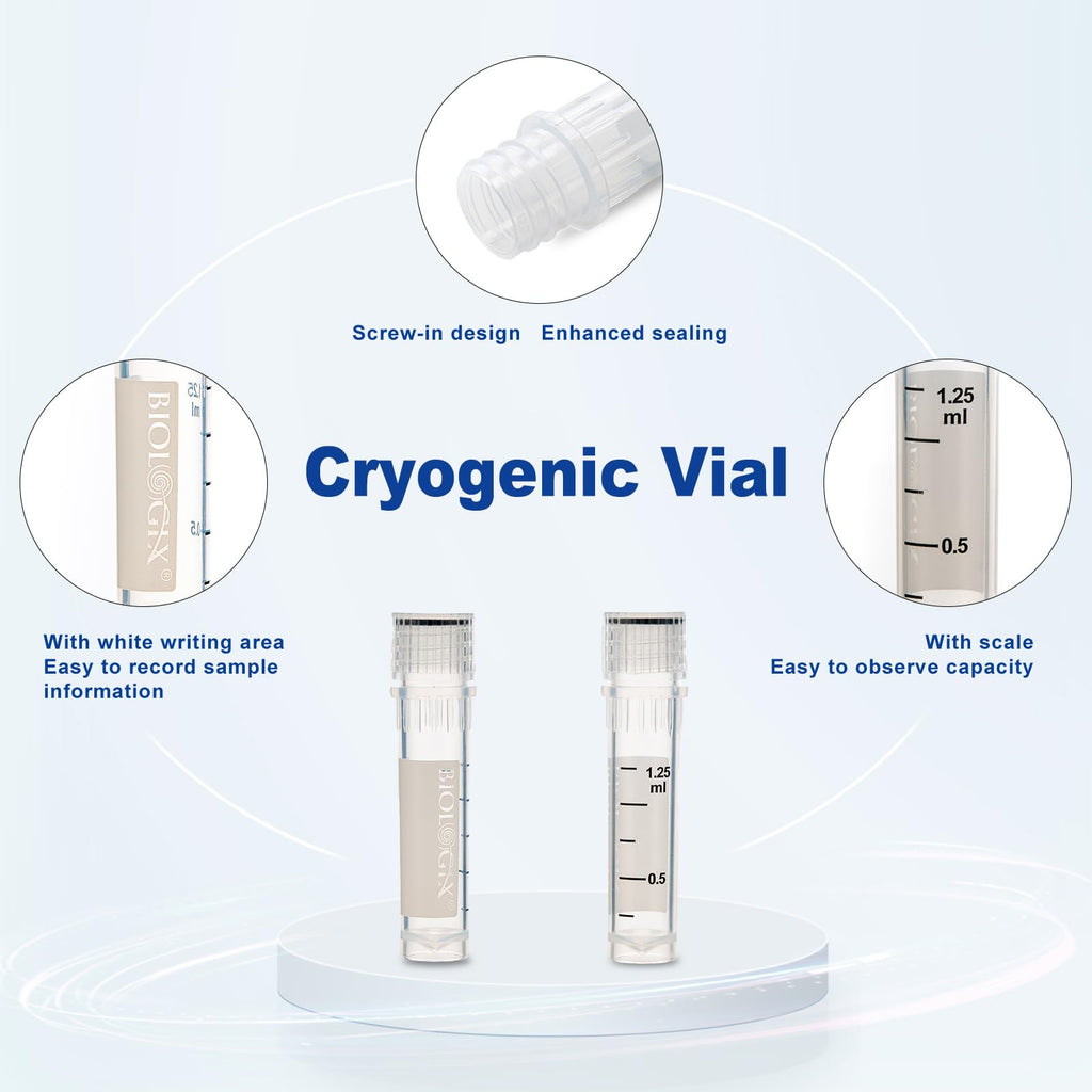 2.0ml Cryovials, Sterilisation, Clear Cryotubes, Case of 2000