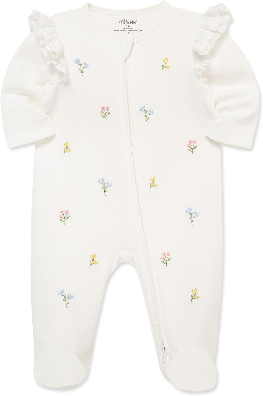 Baby Girls 100% Cotton Footie Sleeper, Preemie to 9 Months