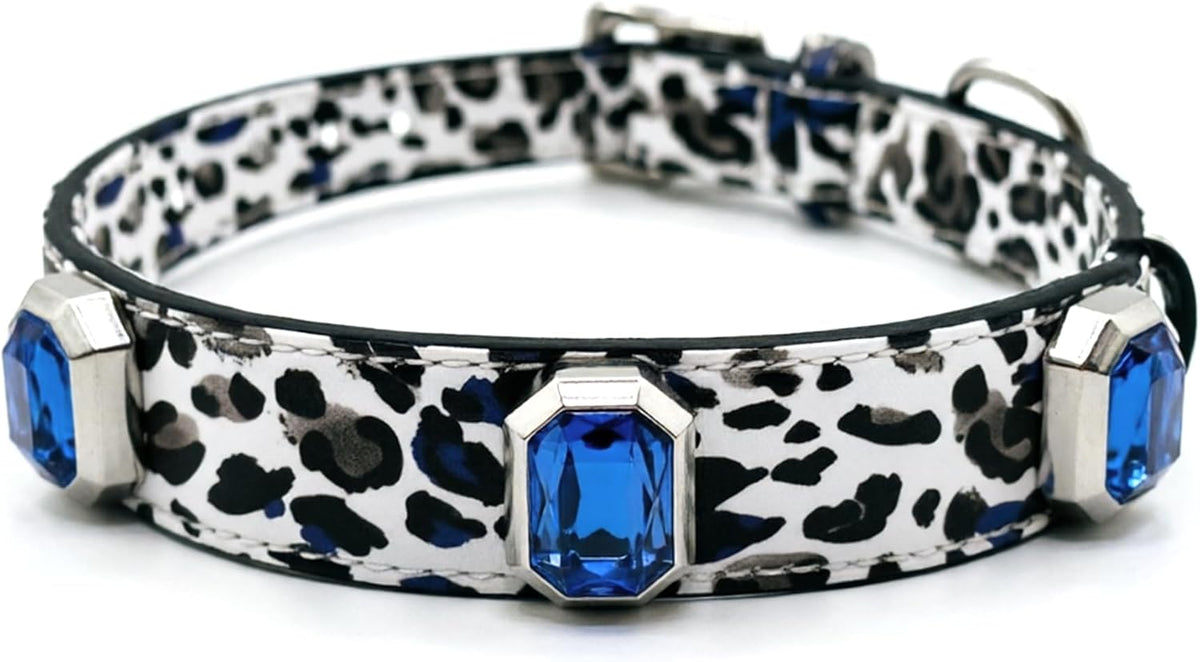 Luxury Dog Collar&Necklace, Bling Rhinestone Leather Collar
