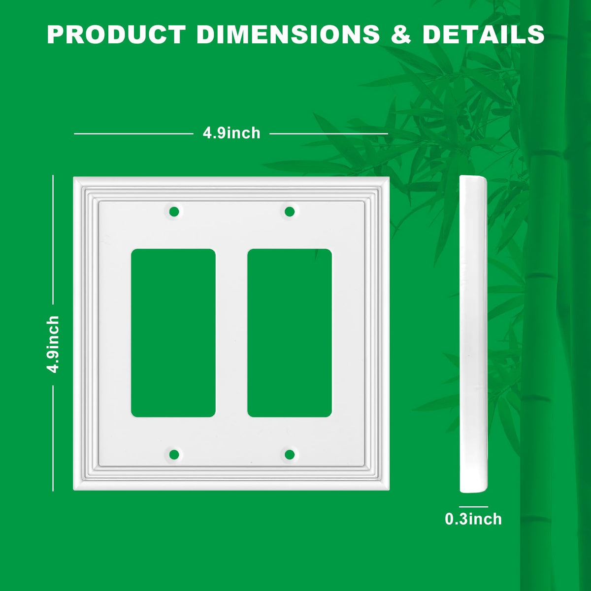 OKAYZIP White Decorative Double Decorator Light Switch Covers Wall Plate