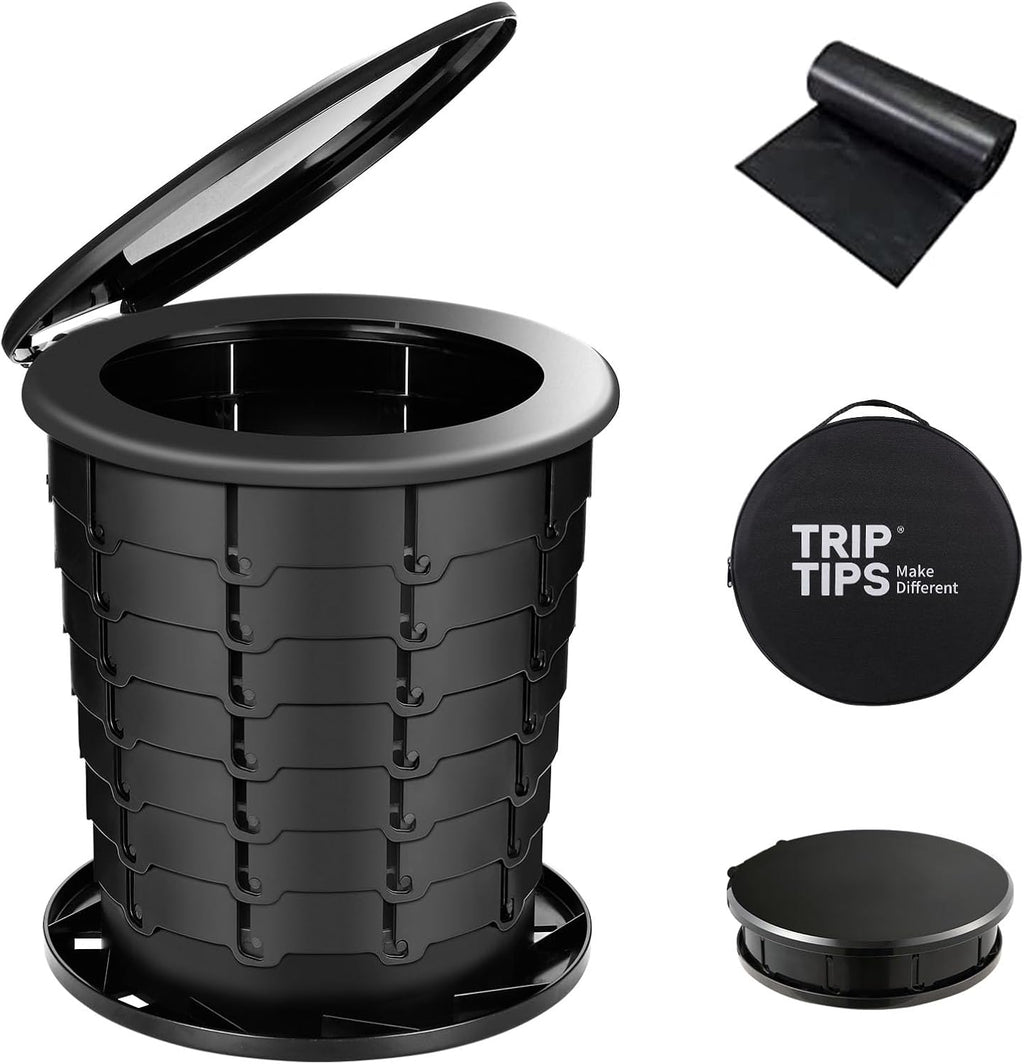 Upgrade Retractable Portable Toilet Travel Toilet Adjustable Height Camping Toilet Portable Potty for Adults Kids