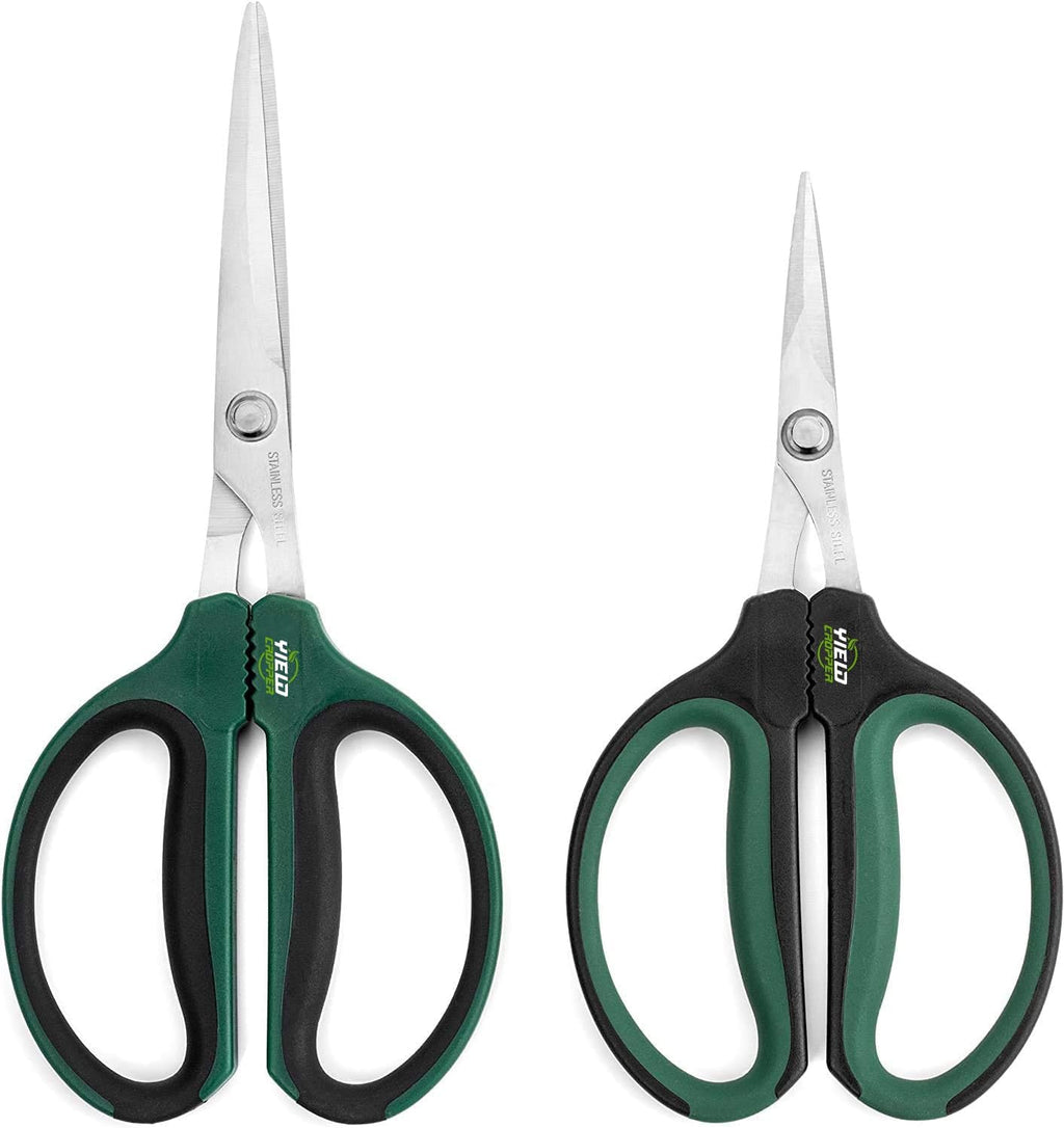 Hydroponic 2-Pack Bonsai Scissors and Plant Trimming Shears Set - Stainless Steel Pruning Shears for Indoor