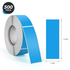 Blue Rectangle Labels 3" x 1" Color Coding Stickers Roll 500 Pcs
