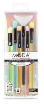 Blend & Defend 6PC Eye Makeup Brush Kit with Eye Shield, Vegan