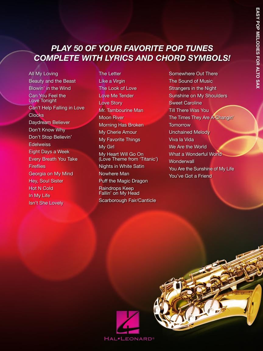 Easy Pop Melodies: for Alto Sax