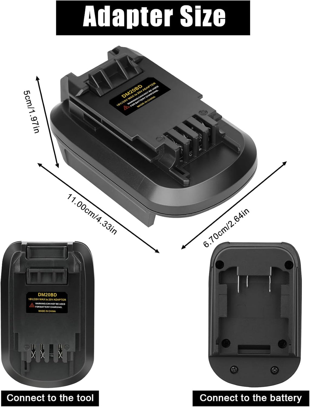 Battery Adapter for Porter Cable 20V Cordless Tools (1 Adapter Only)