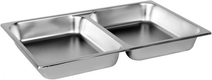 Full Size 2-1/2" Deep Anti-Jamming Divided Steam Pan Stainless Steel 24 Gauge- Commercial Catering Food Pans Chafing